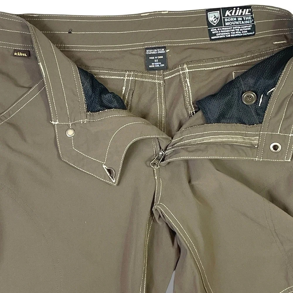 Kuhl Renegade Men 32 Hiking Shorts Brown Stretch Contrast Stitch 11" Inseam - Picture 3 of 12